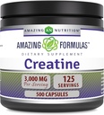 Amazing Formulas Creatin 3000 Mg Amino Acid Supplement- 124; Kapsler - 124; Non- GMO - 124; Gluten- fri - 124; Lavet i USA (1 pakke - 124; 500 Tæl)