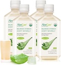 AloeCure USDA Organic Aloe Vera Juice Made within 12 timer af Høsten - Pure Aloe Juice Natural fordøjelsestillæg til støtte fordøjelse, immunsystem og Balanceret Mavesyre, 4 x 500 ml flasker