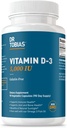 Dr. Tobias Vitamin D3 5000 IU, Essential for Healthy Bones, Teeth, and Immune System, Extra Strength Vitamin D Supplement, Non-GMO, 90 Capsules, 90 Servings