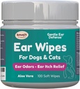 Benefit Pet produkter Hund Ear Wipes - Øre Cleaner for hunde til at forebygge infektioner, Kløe & Odor - Aloe & Eucalyptus, Grooming Wipes - 100 Tæl