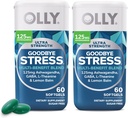 OLLY Ultra Styrke Farvel Stress Softgel Twin Pack, GABA, Ashwagandha, L- Theanine og Lemon Balm, Stress Relief Supplement - 120 Tæl