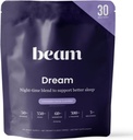 Beam Dream Sleep Powder, L- Theanin, Apigenin, Reishi og Magnesium, Tredjeparts testet Natural Sleep Aid & Sleep Supplement for Deep Sleep, Afslapning og Inddrivelse, Natural Sleep Support, 30 Serveringer