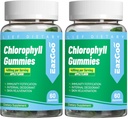 2 Pack Chlorophyll Gummies for Body Odor Deodorant *, Sugar Free Chewable Chlorophyll for immunforsvar Kvinder Vegan Non- GMO, 120 Greve