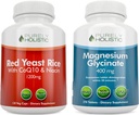 Rent Holistisk Rød Gær Rice 1200mg med CoQ10 & Niacin + Magnesium Glycinate 400mg - 120 kapsler + 270 tabletter - Made in USA