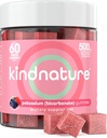 KINDNATURE High Potassium Supplement Gummies 500mg - Chewable for Adults & Kids - Pure Potassium Bicarbonate Mineral Supplement - Vegan, Gluten Free, Non GMO - 60 Gummies (30 Day Supply)