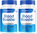 (2 Pack) Microbio Blood Booster, Microbio Blood Booster piller, Micro Bio Brand Blood Booster, Micro Bio Blood Booster Advanced Formel, Microbio Brands Blood Booster, 60 kapsler til 2 måneder