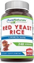 Pure Naturals Red Yeast Rice 1200 Mg per Serving, Kapsler Supplement 124; Non- GMO Note 124; Gluten Free