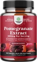 Avanceret antioxidant Superfood Pomegranate Supplement - Natural Pomegranate Extract Polyphenols Supplement for Heart Health og fælles støtte - Red Superfood Powder Kapsler til mænd og kvinder 180ct