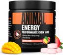 Animal Energy Chews, Hurtig fungerende energi med koffein, Nootropics og Sea Salt til Focus og Pre Workout - Praktisk og lækker Chews Format - Mango