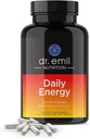 DR. Formand EMIL- NETRION Daily Energy Supplement - Sugar Free Energy Pills med 160 mg koffein per servering - Energy Booster & Focus tillæg med Guarana Extract, L- Taurine & L- Theanine