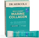 Dr. Mercola Marine Collagen Powder Packets, 5g Collagen Per Servering, 15 Servering (15 on- The- go Packets), Poweded Dietary Supplement, Unflavored, Type 1 Collagen Peptider fra Cod, Haddock & Pollock