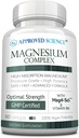 Godkendte Science Magnesium Complex - Magnesium Bisglycinate, Malat, Citrate, og Oxide, Heads, Cramps, Energy - High Absorption - 60 Kapsler - 1 måned Tilgang - Non-GMO, Vegan