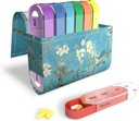Pilleorganizer, LIZIMANDU Ugentlig rejse Pill Case Box Medication Reminder Daily AM PM, Day Night 7 Kompartmenter, for 4 gange om dagen, 7 dage en Week- Inkluderer læder PU Carriing Case (Peach Blossom)