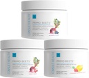 Consult Health Primo Beets Beet Root Powder Drink Mix with Nitrates, Daily Circulation Support with Ginger and Turmeric, 3 Pack of Flavors, Cherry, Blueberry and Strawberry Lemonade 6.5 oz Each