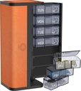 7-Dag AM / PM Pill Organizer med Scratch- resistent læder sag - Portable ugentlige rejse medicin boks med Aftagelige daglige Pods & Privacy Design (Bright Orange)