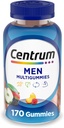 Centrum MultiGummies Gummy Multivitamin til mænd, Multivitamin / Multimineral Supplement med Selen, Antioxidanter og Vitamin D3, Assorted Fruit Flavor - 170 Greve