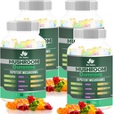 BIO VITALICA Mushroom Gummies - 10 Mushroom Kompleks med Lions Mane, Reishi, Chaga, Cordyceps & Mere - Fruity Vegan Gummies - Non-GMO, Gluten- Free, Plant- baseret - 4 pakker