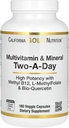 California Gold Nutrition Multivitamin og mineralsk med methyl B12, C-vitamin, L- methylFolate og Bio- Quercetin, Two-A- dag, 180 Veggie kapsler