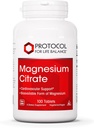 PROTOCOL FOR LIFE BALANCE Magnesium Citrate 400mg - Support Heart Health & Bone Formation - Bioavailable Dietary Supplement - Vegan, Kosher & Halal - 100 Tabs
