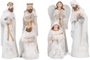 Transpac Distressed White and Gold Tone 7.5 Inch Resin Nativity Figurines Set of 6