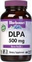 Bluebonnet Nutrition DLPA (DL- Phenylalanin) 500mg, Free- Form Aminosyre, for Nervesystemet Support, Soy- Free, Gluten- Free, Non- GMO, Kosher, Vegan, 60 Vegetabilske kapsler