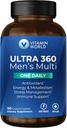 Vitamin World Ultra 360 Multivitamin for Men One Daily, Men's Multivitamin with Minerals, Herbs & Antioxidants, Daily Supplement with Vitamin A, C, D, E & Zinc for Energy & Immune Support, 90 Caplets