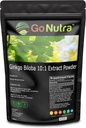 Go Nutra Ginkgo Biloba Powder 8 oz. | Pure Ginkgo Biloba Supplements, Ginkgo Powder from Biloba Leaf (8oz.)