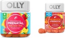 OLLY Essential Prenatal Gummy Multivitamin, 30 Day Supply (Gummies), Sweet, Folinsyre & Probiotic + Prebiotic Gummy, fordøjelsesstøtte og Gut Health, 500 Millioner CFU 'er, Fiber