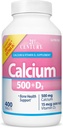 21. århundrede Vitaminer Calcium 500 Plus Ekstra D kapsler, 400 Greve