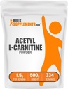 BulkSupplements.com Acetyl L- Carnitin Powder - as ALACAR HCl, Carnitin Supplement - Gluten Free, 1,5 g per Serving, 500g (1.1 lbs) (Pack of 1)
