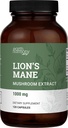Organic Lions Mane Supplement (1000mg), 2-måneders Supply Lions Mane Mushroom Supplement Uddrag til støtte fokus, hukommelse (120 kapsler)