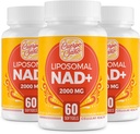 2000 MG NAD Supplement, Liposomal NAD + med høj absorption, mere effektiv end Nicotinamid Riboside, Pure & Plus Boosting Supplement, Aging Defense, Metabolisme & Cellular, 180 bløddele