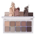 BINGBRUCH 10 Farver Dark Brown Gray Eyeshadow Pallet, High Pigmented Matte Shimmer Eyeshadow, Natural Neutral Shiny Eyeshadow Ultimate Makeup Palette, Vibrant Make up paller Kit