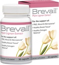Brevail Plant Lignan Extract Capsules, Proactive Breast Health Supplement with 50 mg SDG Lignans from Flax Seed Hulls for Healthy Estrogen Balance and PMS Mood Support Pills, 30 Count