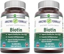 Amazing Formulas Biotin 10000 mcg Veggie Kapsler Note 124; vitamin B7 Supplement