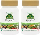 NaturesPlus Source of Life Garden Vitamin C - 60 Vegan Capsules, Pack of 2 - Immune System Support - Certified Organic, Non-GMO, Gluten Free - 60 Total Servings