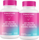 Pink Stork Myo-Inositol & D-Chiro Inositol Supplement - Hormonal Balance for Women - Ovarian Support - 40:1 Ratio - Fertility Supplements for Women - 180 Capsules, 2 Month Supply