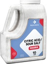 Afhængig mad Citronsyre - 10 LB Bulk Jug - 100% Pure Sour Salt Food Grade, Allergen- Free, Non- GMO, Kosher - Ideel til ost fremstilling, cocktails, rengøring, bad bomber, & Mere
