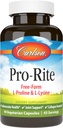 Carlson - Pro- Rite, Free- Form L- Proline & L- Lysin, Sundhed, Fælles Support & Collagen Dannelse, 90 Kapsler