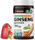 BIO KRAUTER Panax Ginseng Gummies - 1500 mg Styrke - 60 mg Tæl - Chewable Red Ginseng Supplement - Immunstøtte Gummies - Vegan, Pectin- baseret, ikke-GMO