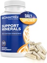 BioMatrix Mineral supplement til mænd og kvinder, Chelated Minerals Caps 124; Iron- Free, Calcium, Magnesium, Kobber, Zink, D-vitamin, Jod Caps 124; Veggie Caps, 30- Day Supply