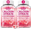 Calcium Citrate Gummies 1200 mg for Adults: Ultimate Absorption Calcium Supplement for Women & Men - Easy to Digest, Vegan, Non-GMO, Gluten Free - Natural Strawberry Flavor