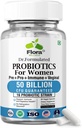 Probiotika til kvinder - 50 Millioner CFU, 16 Strops, Organic Prebiotics & Probiotics til kvinder (Eurofins Lab Testet) - fordøjelsesbesvær, vaginal, immunforsvar og urinvejssygdomme - 2 måneders forsyning - 60 kapsler