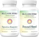 Dr. Clark Store Flat Tummy Kit - 2 fordøjelsesstøtte formler for forbedret fordøjelse, tarmregulering & Gut sundhed - Naturlig fordøjelseshjælp supplement