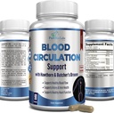 Blood Circulation Supplement - med Hawthorn, Slagtere Broom, Horse Chestnut, Arginin, Diosmin, Varicose Veins Behandling, Circulation Support - 90 Kapsler