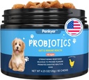 Probiotika til hunde, Hund Probiotiske Chews for Gut Immunity Health Gær Itchy Hudører Puppy Probioticos fordøjelsesenzymer med Prebiotika Chewable Reducere Diarré Gas Allergier