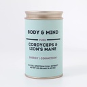 Body & Mind - Pure Organic Lions Mane & Cordyceps Mushrooms 12: 1 Dual Extract - Fokus, Cognition, Energy, Endurance - 100% Fruiting Kroppene - Tilføj til vand / te / kaffe / smoothies - 125 Bedste