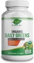 Organic Daily Green med Organic Fruits & Veggies - USDA Certified, Non- GMO, Vegan - Superfoods On- The- Go tabletter til immunforsvar, Antioxidanter & energi