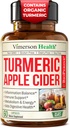 Organic Apple Cider Vincils med gurkemeje supplement & ingefær til fordøjelsessygdomme, Metabolisme, Energi & fælles støtte - Økologisk gurkemeje & Apple Cider Vincile kapsler. 60 Vegan non-GMO Caps