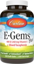 Carlson - E- Gems Plus, Natural Vitamin E 400 IE, Understøtter et sundt hjerte, 250 bløde geler